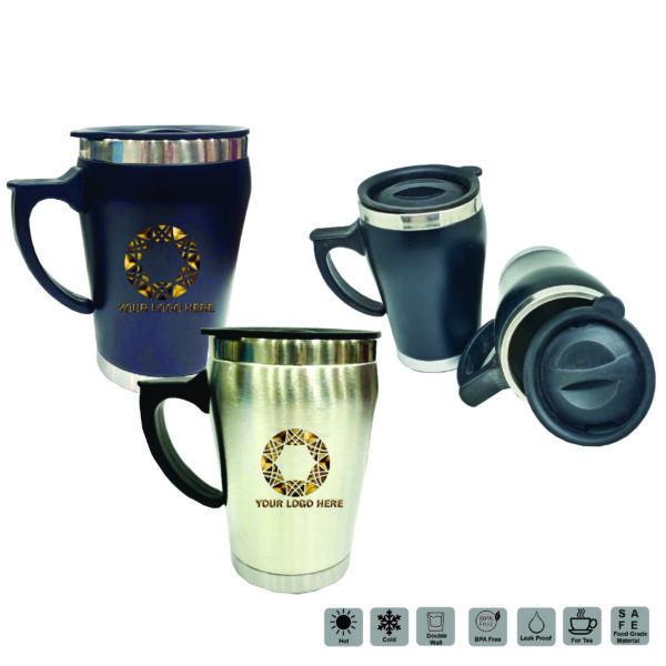 Sulated Coffee Mug with Lid & Handle